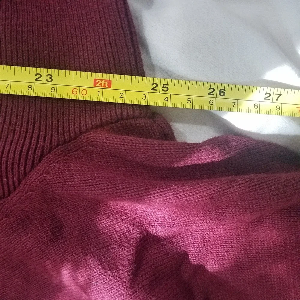 Harley Davidson Quarter Zip Sweater Mens XL Burgundy Excellent Cotton Wool Logo